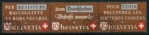 SCHWEIZ ZUSAMMENDRUCK Nr WZd 13 gestempelt 3ER STR 7290BE