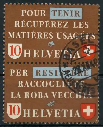 SCHWEIZ ZUSAMMENDRUCK Nr SZd 04 gestempelt SENKR PAAR 7290D2