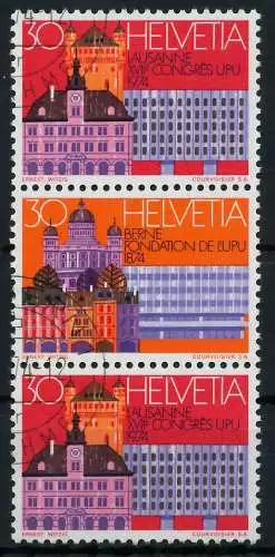 SCHWEIZ ZUSAMMENDRUCK Nr SZd 17 gestempelt 3ER STR 729162