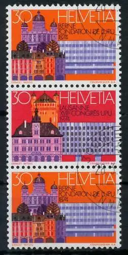 SCHWEIZ ZUSAMMENDRUCK Nr SZd 19 gestempelt 3ER STR 729166