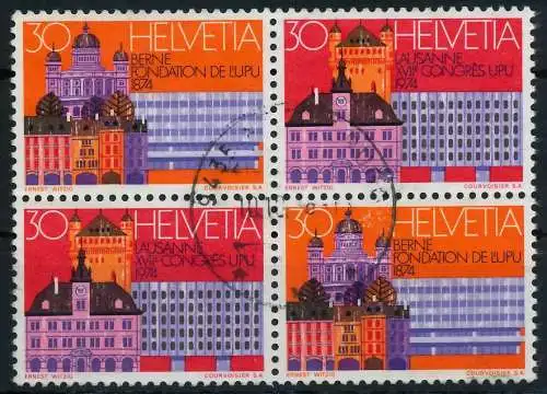 SCHWEIZ ZUSAMMENDRUCK Nr 1027-1028-VBb zentrisch gestempelt 72915E