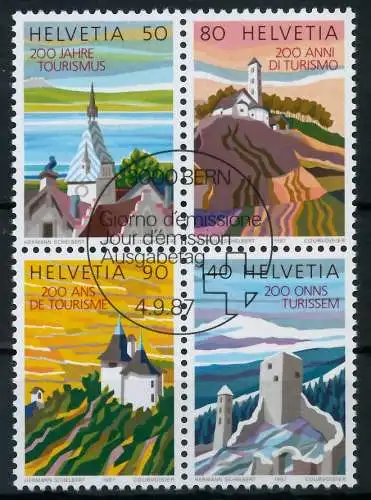 SCHWEIZ ZUSAMMENDRUCK Nr B25Zd5 gestempelt VIERERBLOCK 7311DE