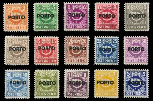 ÖSTERREICH PORTOMARKEN 1946 Nr 189-203 postfrisch 7429BE
