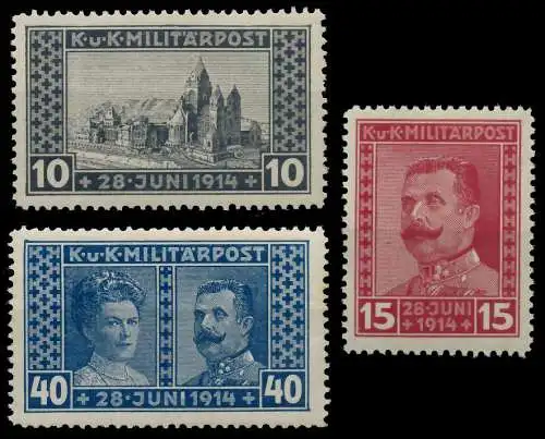 ÖSTERREICH BOSNIEN HERZEGOWINA Nr 121A-123A postfrisch 742A8E
