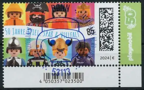 BRD BUND 2024 Nr 3820 ESST zentrisch gestempelt ECKE-URE 742C76