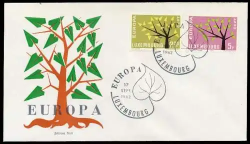 LUXEMBURG 1962 Nr 657-658 BRIEF FDC 08957E