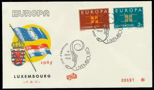 LUXEMBURG 1963 Nr 680-681 BRIEF FDC 089586