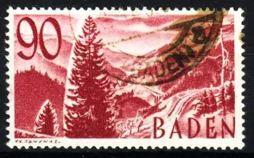 FZ BADEN 3. AUSGABE SPEZIALISIERT Nr 37 gestempelt gepr. 30A592