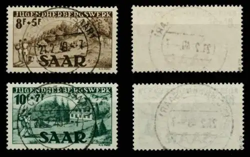 SAARLAND 1949 Nr 262-263 zentrisch gestempelt gepr. 6AD0A2