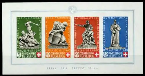 SCHWEIZ BLOCK KLEINBOGEN 1908-1944 Block 5 postfrisch 73CEF6