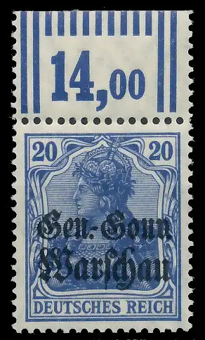 BES. 1WK D-POST IN POLEN Nr 13b WOR 2-9-2 postfrisch OR 43B43A