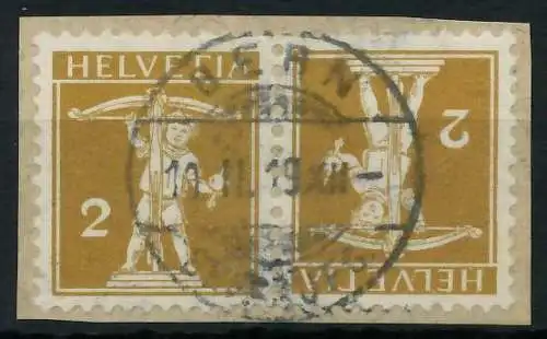 SCHWEIZ ZUSAMMENDRUCK Nr K4I zentrisch gestempelt WAAGR PAAR 6C2E86