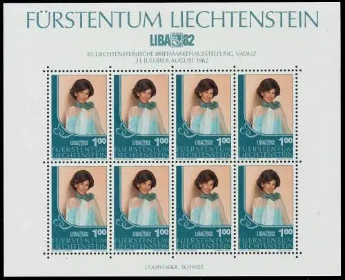 LIECHTENSTEIN BLOCK KLEINBOGEN Nr 798 postfrisch KLEINB 83423A