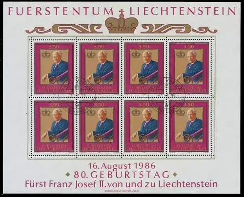 LIECHTENSTEIN 1986 Nr 903KB zentrisch gestempelt KLEINBG 0CDC82