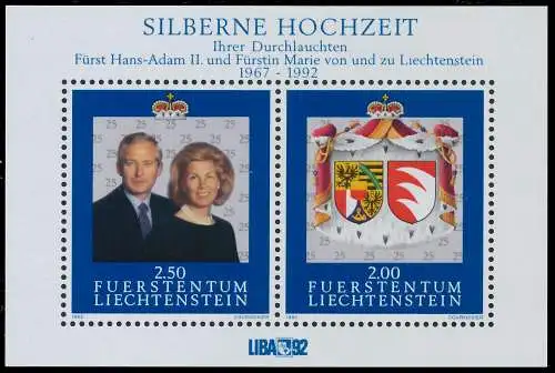 LIECHTENSTEIN BLOCK KLEINBOGEN Block 14 postfrisch 112DE6