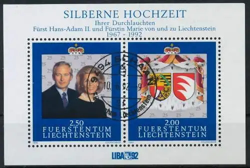 LIECHTENSTEIN BLOCK KLEINBOGEN Block 14 zentrisch gestempelt 117B52