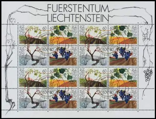 LIECHTENSTEIN 1994 Nr 1089KB-1092KB gestempelt KLEINBG 117BFA