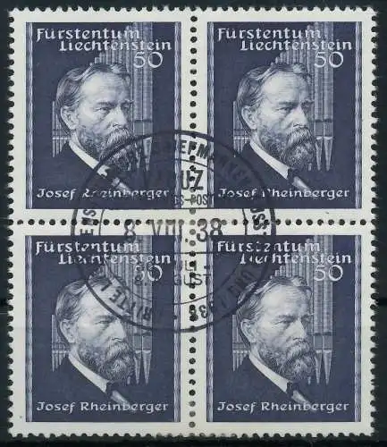 LIECHTENSTEIN 1938 Nr 170 zentrisch gestempelt VIERERBLOCK 13953A