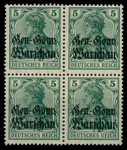 BES 1WK D-POST IN POLEN Nr 8a ungebraucht VIERERBLOCK 7747FA