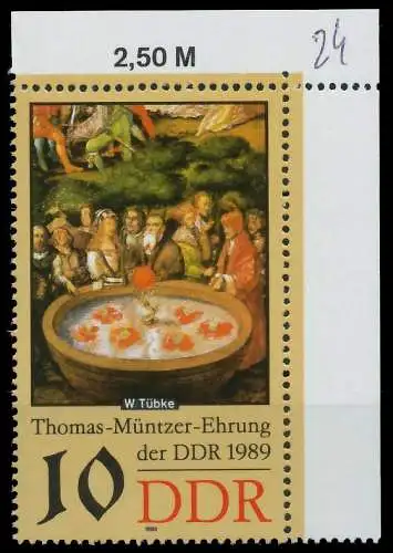 DDR 1989 Nr 3270 postfrisch ECKE-ORE 0E4062