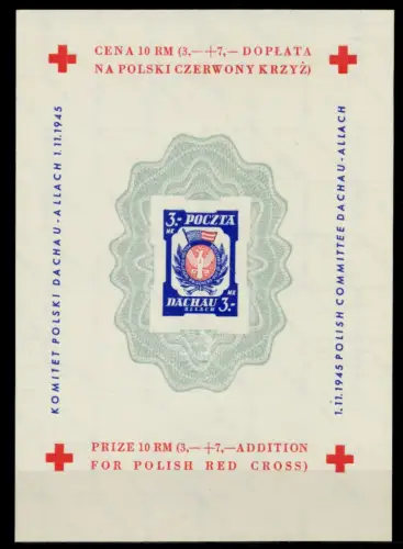 POLEN DACHAU KRIEGSGEFANGENENLAGERPOST BLOCK 3 691CAE