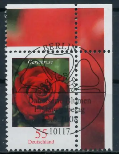 BRD BUND DS BLUMEN Nr 2669 ESST zentrisch gestempelt ECKE-OR A19CCE