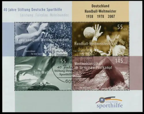 BRD BUND BLOCK KLEINBOGEN 2002 2019 Block 70 ES SCF5B1A