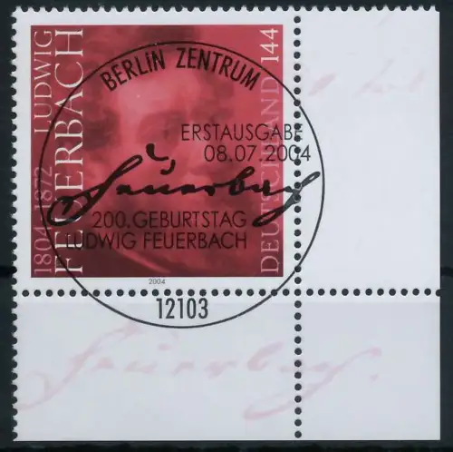 BRD BUND 2004 Nr 2411 ESST zentrisch gestempelt ECKE-URE A2A24A