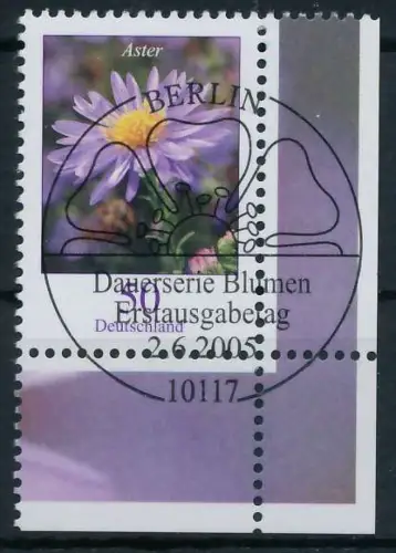 BRD BUND DS BLUMEN Nr 2463 ESST zentrisch gestempelt ECKE-UR A2A362