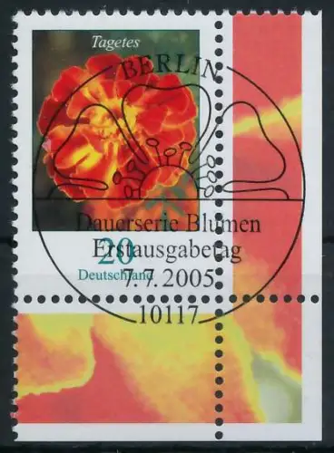 BRD BUND DS BLUMEN Nr 2471A ESST zentrisch gestempelt ECKE-U A2A386