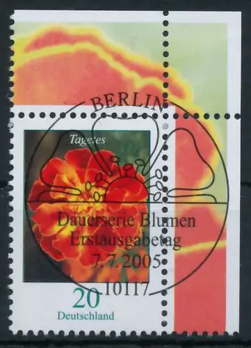 BRD BUND DS BLUMEN Nr 2471A ESST zentrisch gestempelt ECKE-O A2A38A