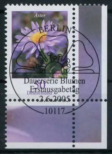 BRD BUND DS BLUMEN Nr 2463 ESST zentrisch gestempelt ECKE-UR A2A432