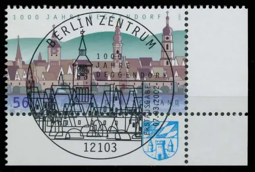 BRD BUND 2002 Nr 2244 ESST zentrisch gestempelt ECKE-URE A2FBF6