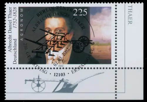 BRD BUND 2002 Nr 2255II ESST zentrisch gestempelt ECKE-URE A2FC42