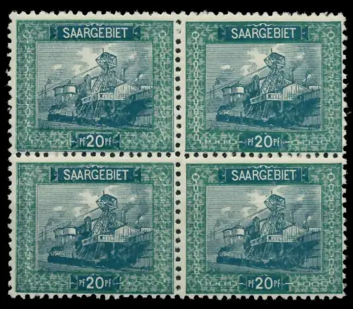 SAARGEBIET LANDS.BILD Nr 55A postfrisch VIERERBLOCK 78841A