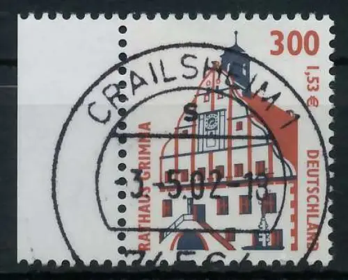 BRD BUND DS SEHENSWÜRDIGKEITEN Nr 2141 zentrisch gestempelt A77566