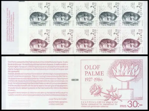 SCHWEDEN MARKENHEFTCHEN Nr MH 113ZB postfrisch A971DA