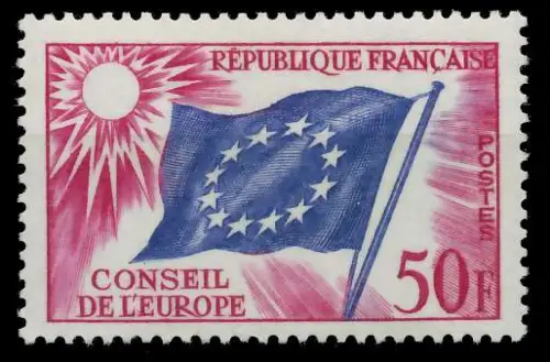 FRANKREICH DIENSTMARKEN EUROPARAT Nr 6 postfrisch SAA57FE