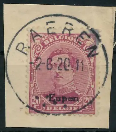 BELGISCHE BES.-POST EUPEN Nr 6 zentrisch gestempelt Briefst³ck 4262A6