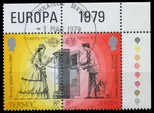 JERSEY 1979 Nr 192A+193A gestempelt WAAGR PAAR ECKE-ORE AE25C2