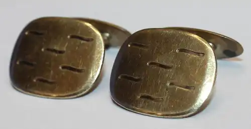 Goldene solide Manschettenknöpfe - Amerikaner & RJ Punze - Vintage Herrenschmuck - Milleartifex