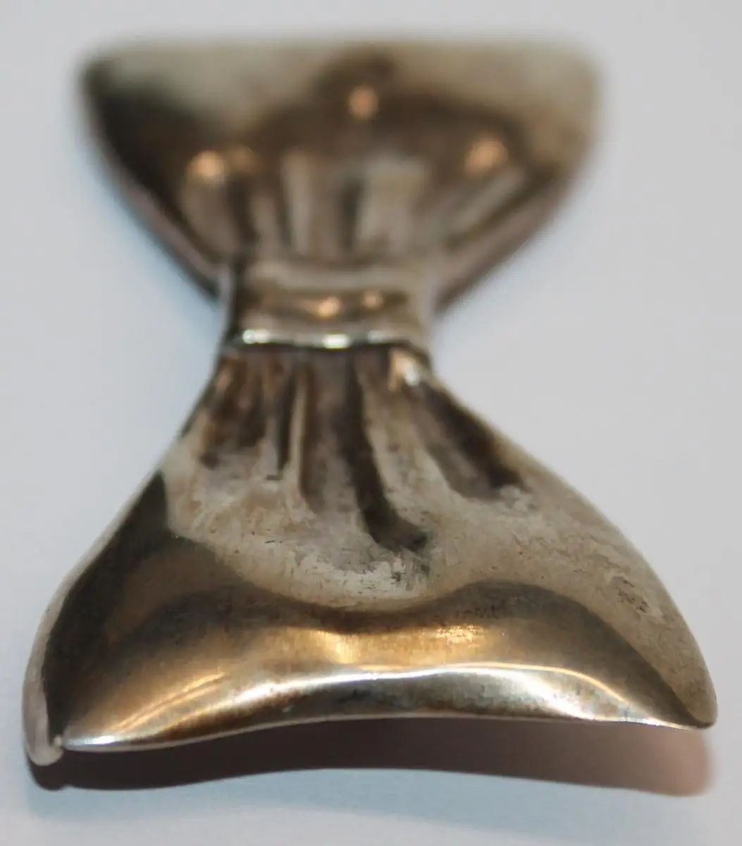 Große solide 835er Silber Fliege - Kragenschmuck / auch als Brosche tragbar - Unisex - Art Deco Antikschmuck - Milleartifex 2