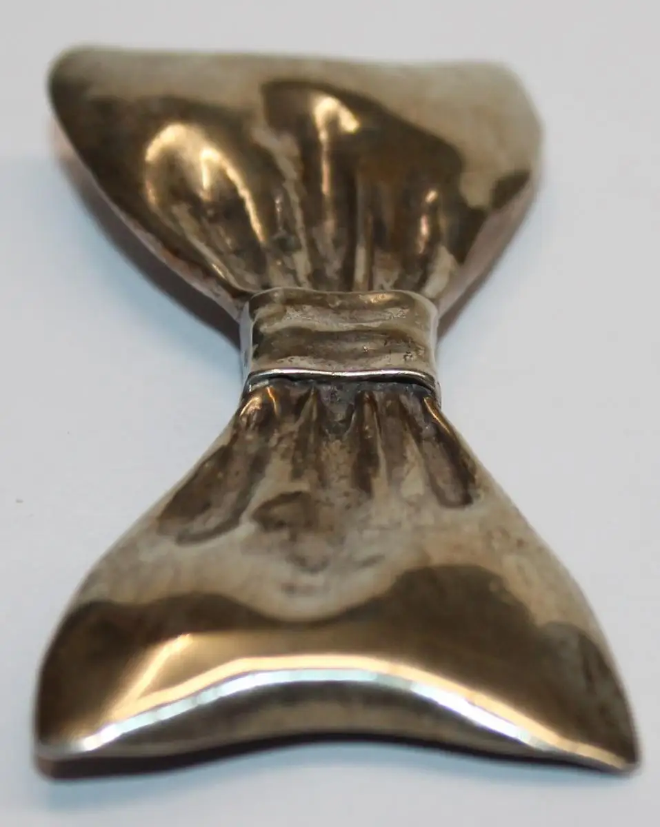 Große solide 835er Silber Fliege - Kragenschmuck / auch als Brosche tragbar - Unisex - Art Deco Antikschmuck - Milleartifex 3