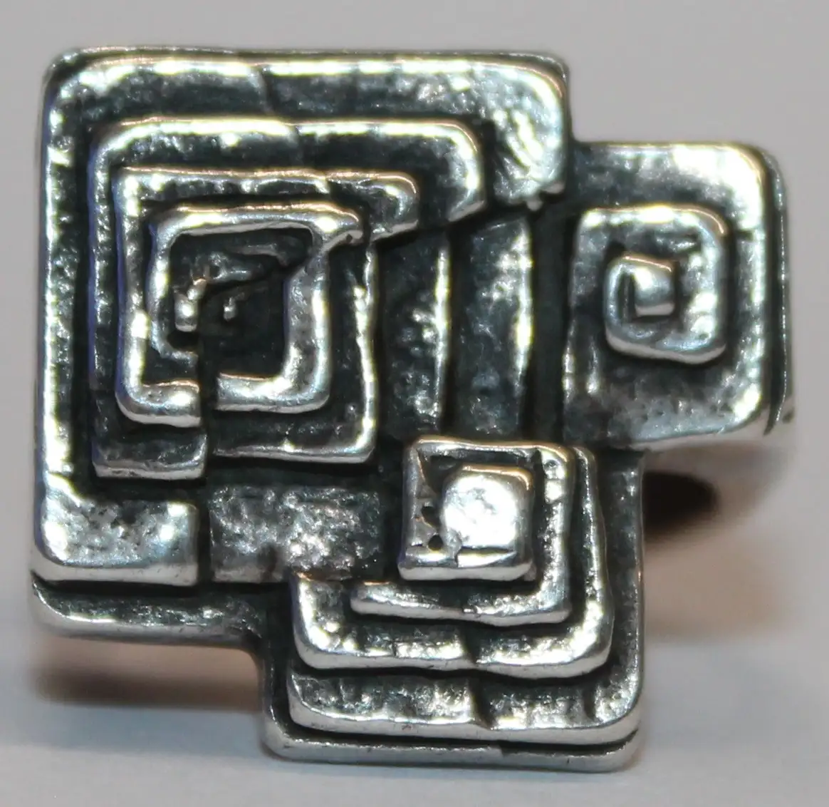 Solider großer 835er Silber Ring Oly Modernist - Art Deco Designer Schmuck - Milleartifex 0