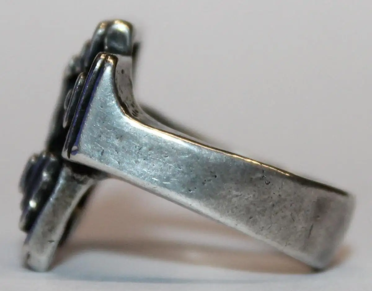 Solider großer 835er Silber Ring Oly Modernist - Art Deco Designer Schmuck - Milleartifex 3