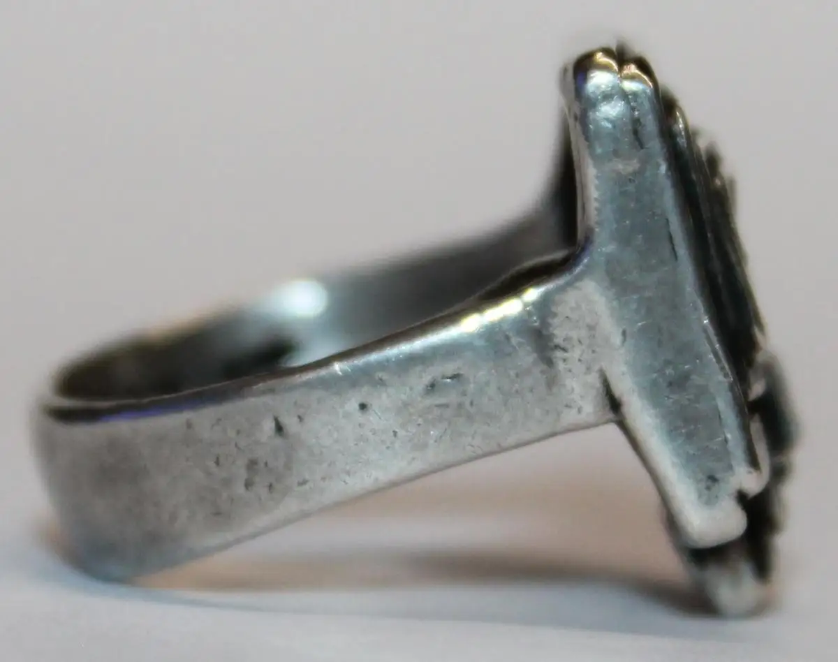 Solider großer 835er Silber Ring Oly Modernist - Art Deco Designer Schmuck - Milleartifex 4