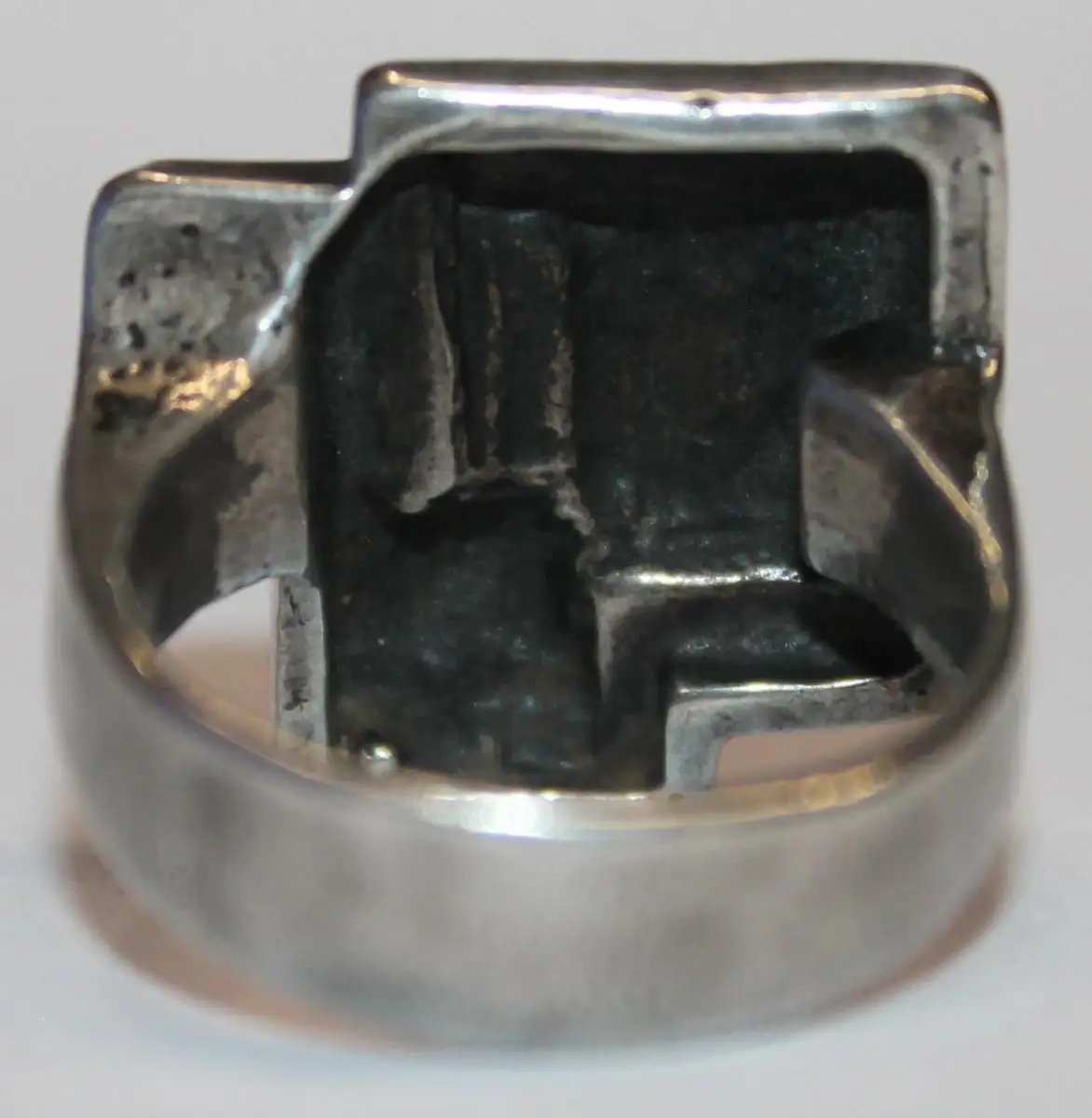 Solider großer 835er Silber Ring Oly Modernist - Art Deco Designer Schmuck - Milleartifex 5