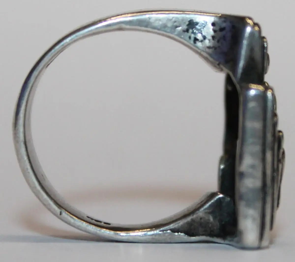 Solider großer 835er Silber Ring Oly Modernist - Art Deco Designer Schmuck - Milleartifex 6