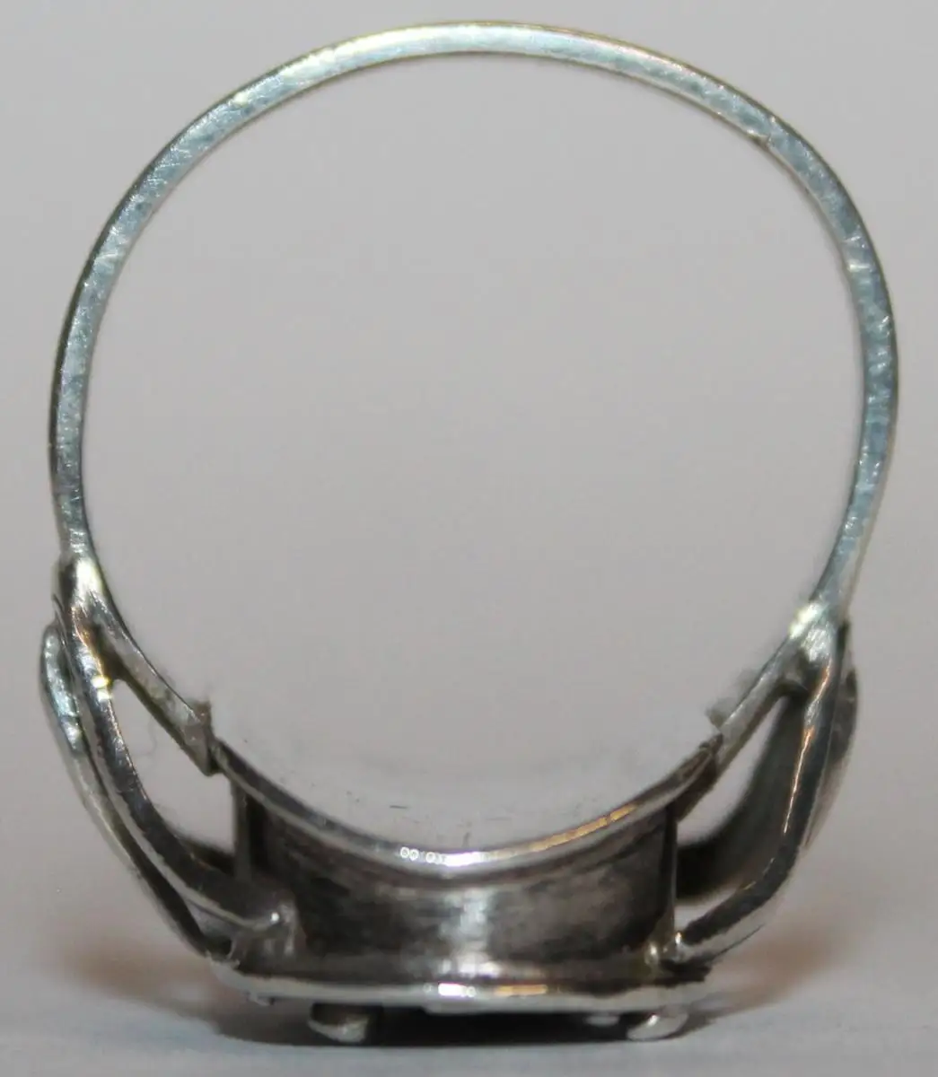 Floraler solider Biedermeier Silber Ring / Siegelring - Spätbiedermeier Antikschmuck um 1860 - Milleartifex 6