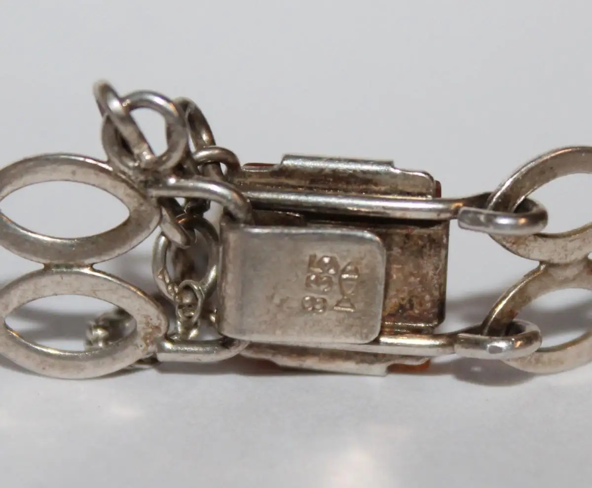 Schönes Fischland Armband aus 835er Silber mit Bernstein - Art Deco Antikschmuck um 1930 / 1940 - Milleartifex 4